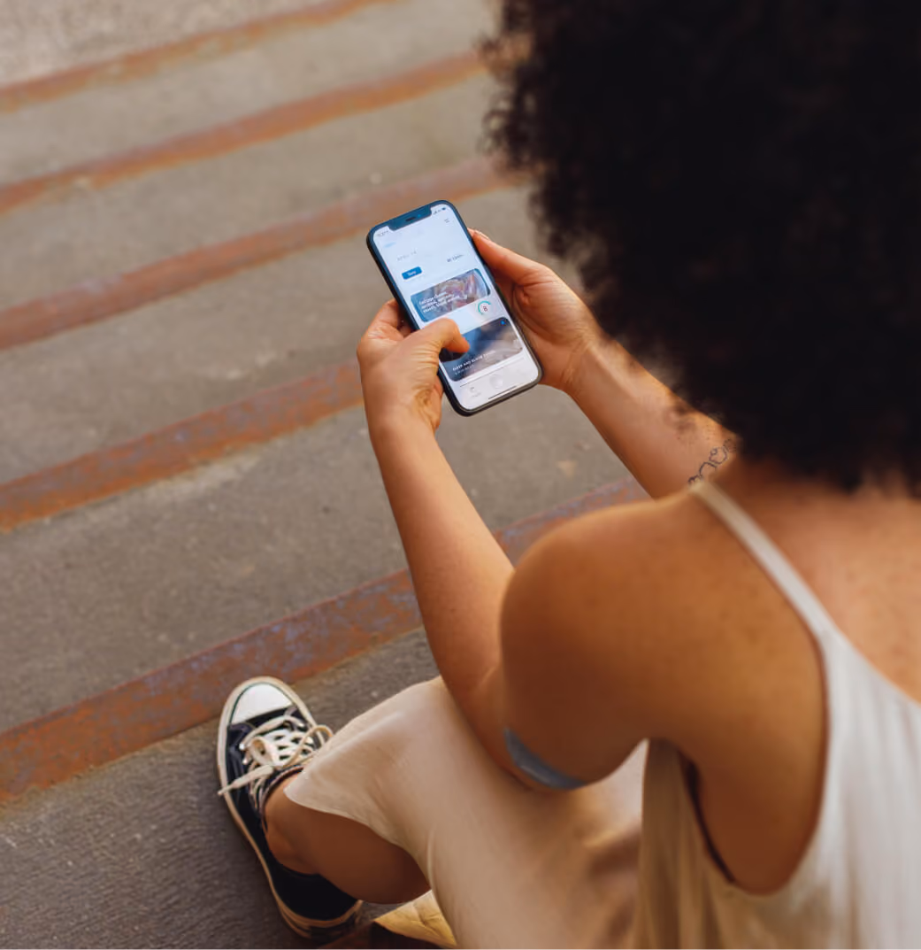 Lady watching mobile