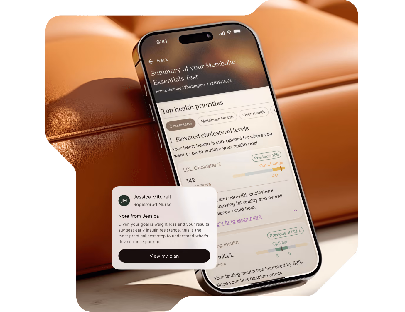 A personalised health plan in the Vively app