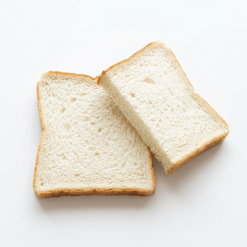 Two slices of white sandwich bread