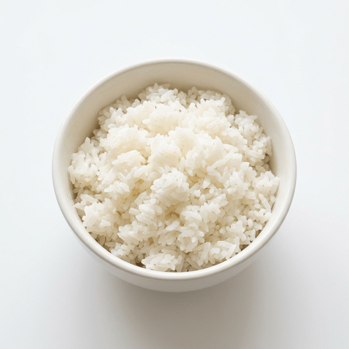 A bowl of steamed white rice