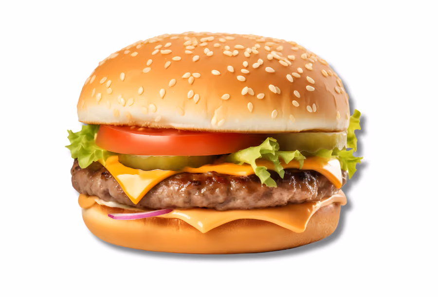 high calorie foods in australia - burger and chips