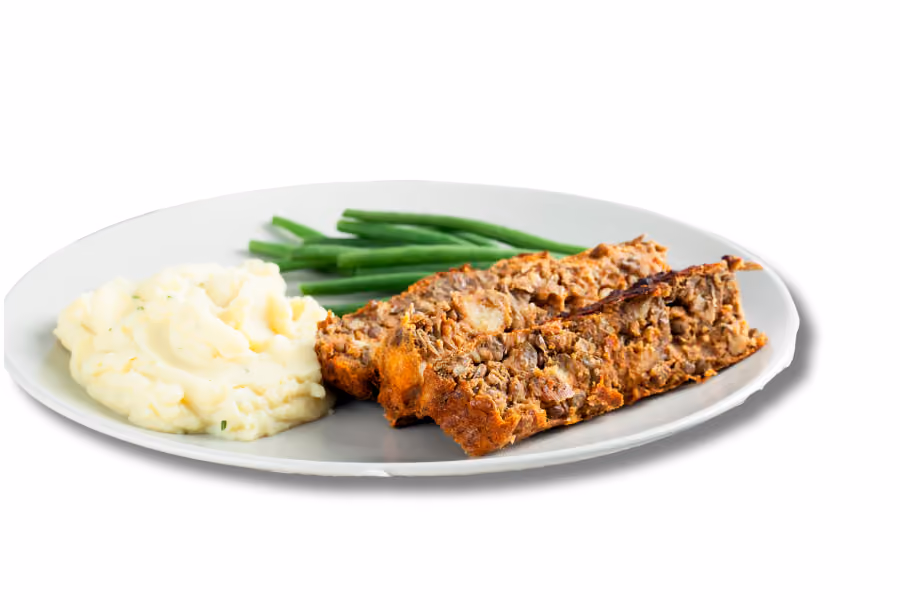 healthy christmas idea - lentil loaf with mushroom gravy
