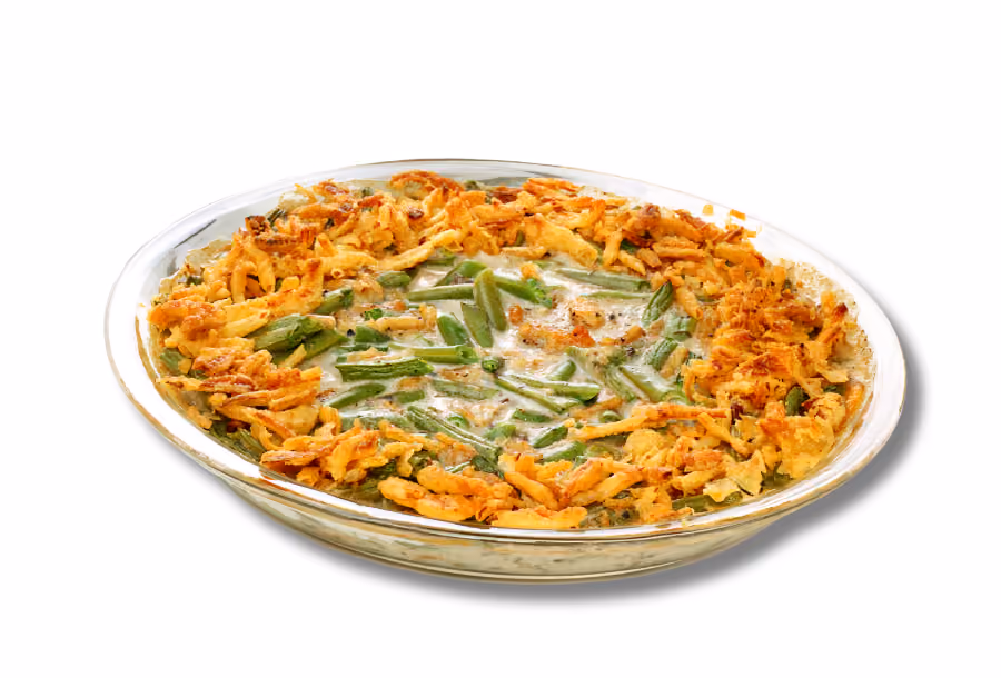 healthy christmas meal idea - green bean casserole with almonds