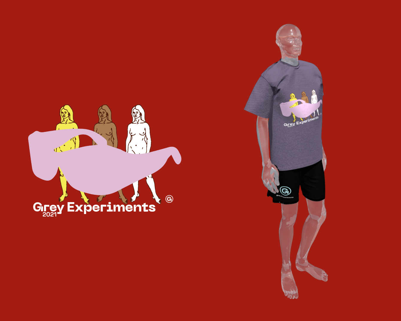 Unconventional digital fashion scene reimagining the Grey93 Grey Experiments collection