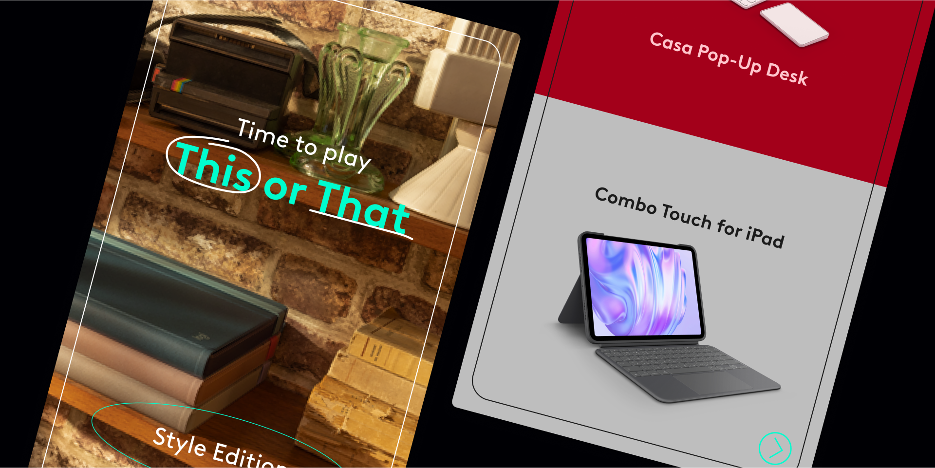 Logitech product content highlighting ergonomic setups for professional workspaces