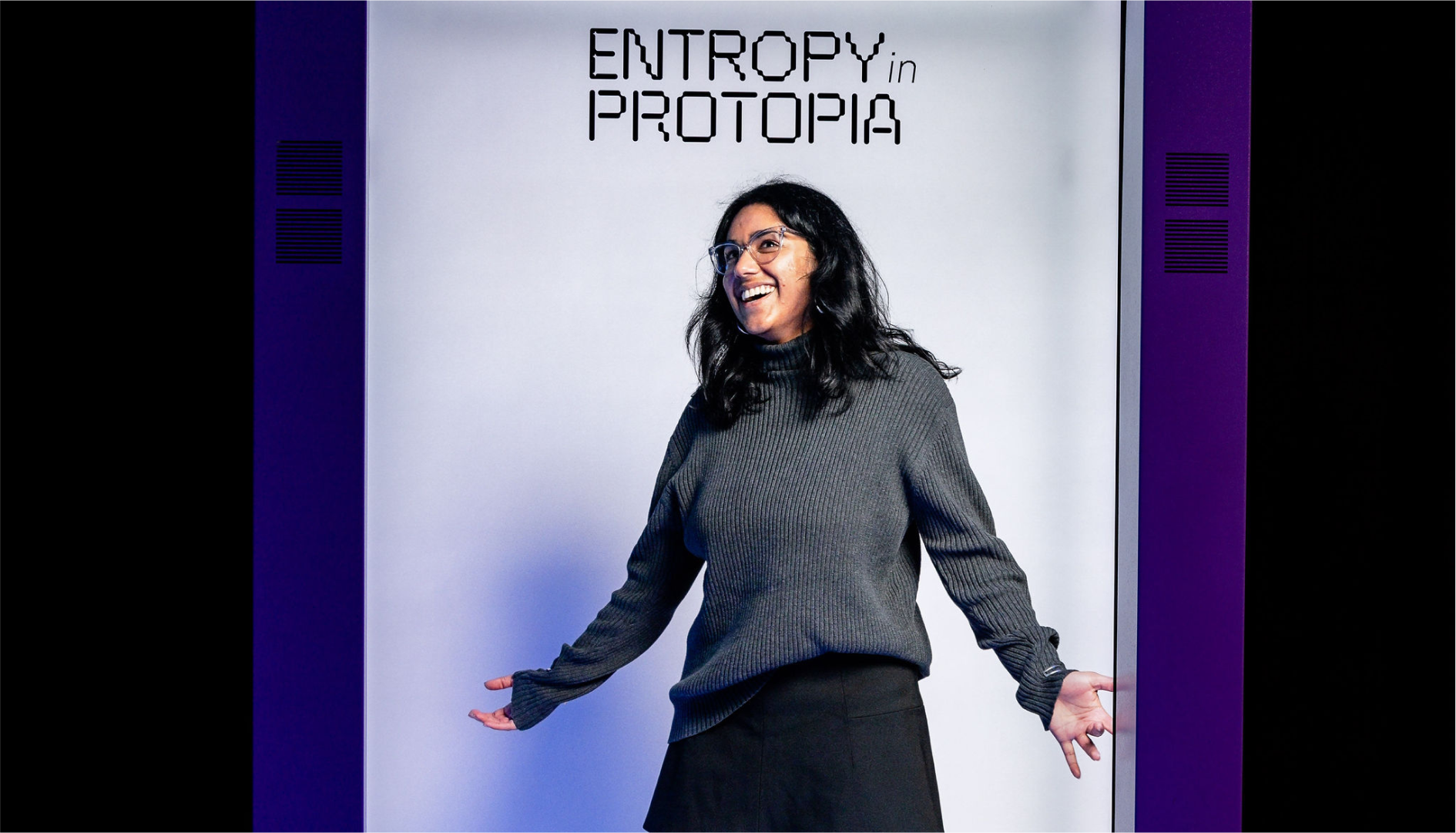 Entropy in Protopia wayfinding signage at the Meta and Artscape Daniels Launchpad event