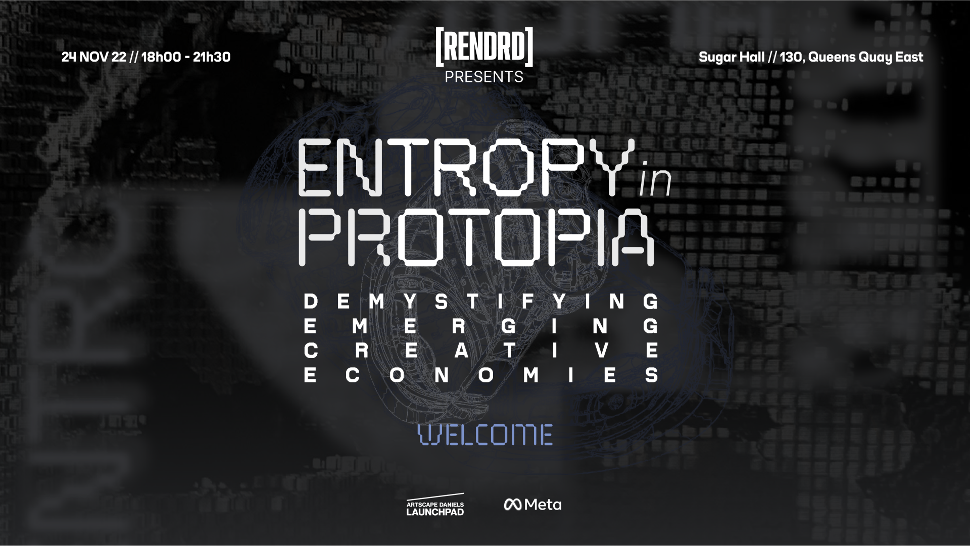 Afro-surrealist visual asset created for the Entropy in Protopia creative event