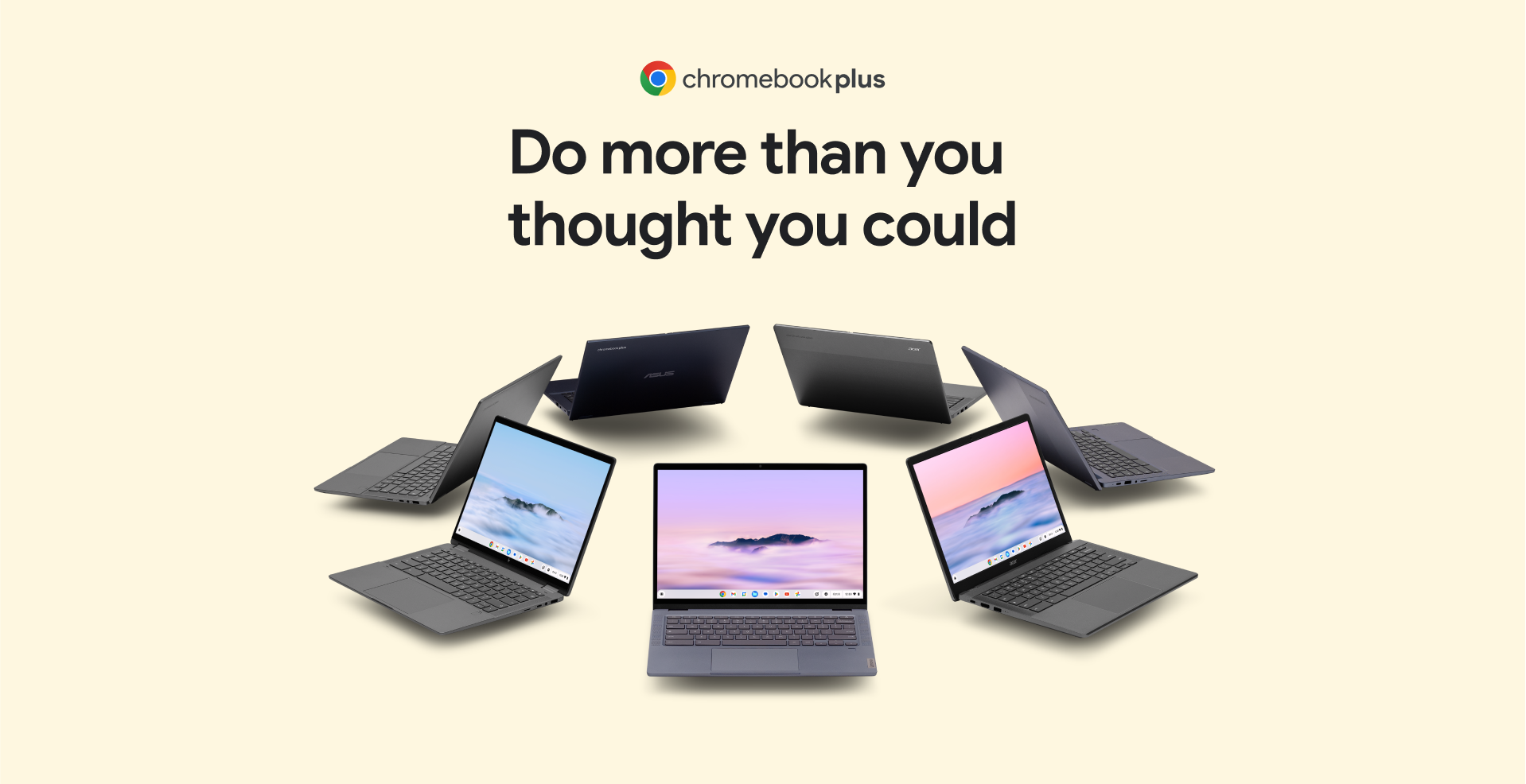Google Chromebook Plus web experience showcasing enhanced performance and creativity