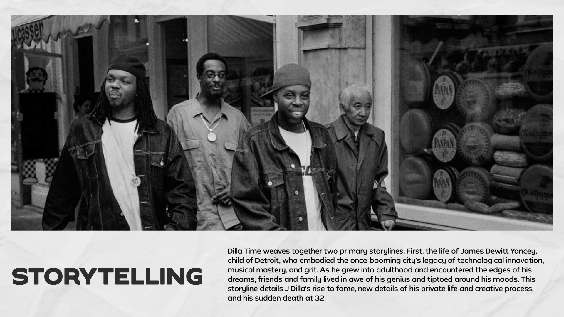 Dilla Time presentation spread reflecting J Dilla's soulful hip-hop rhythm