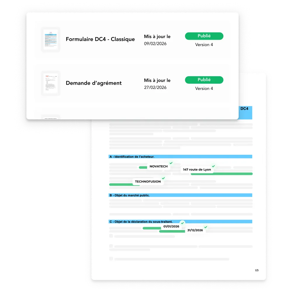 Modèles d'agréments AddWorking : formulaire DC4 classique et demande d'agrément publiés version 4.