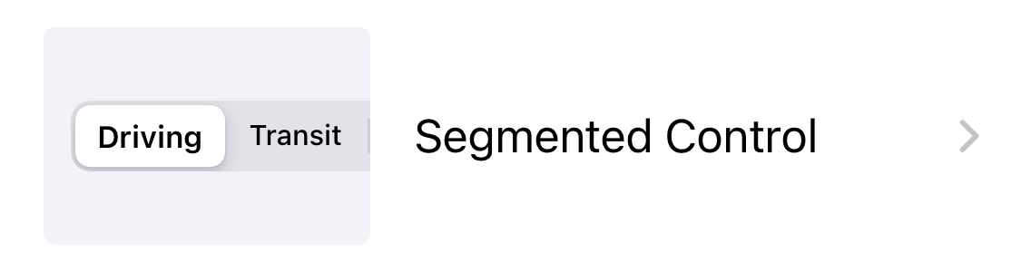 An example of Segmented Control thumbnail