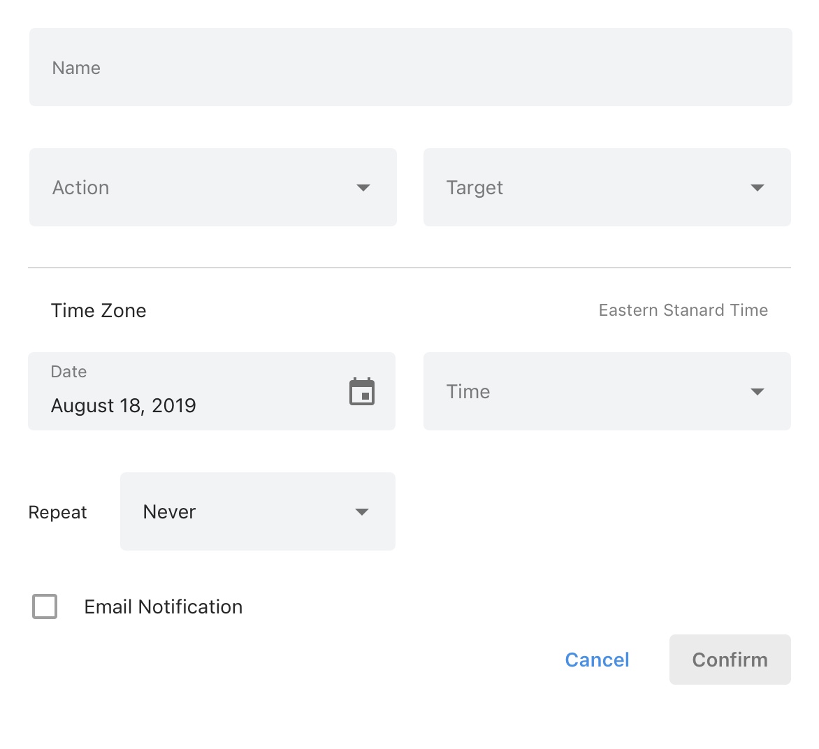 Fixed time zone in the inspector panel.