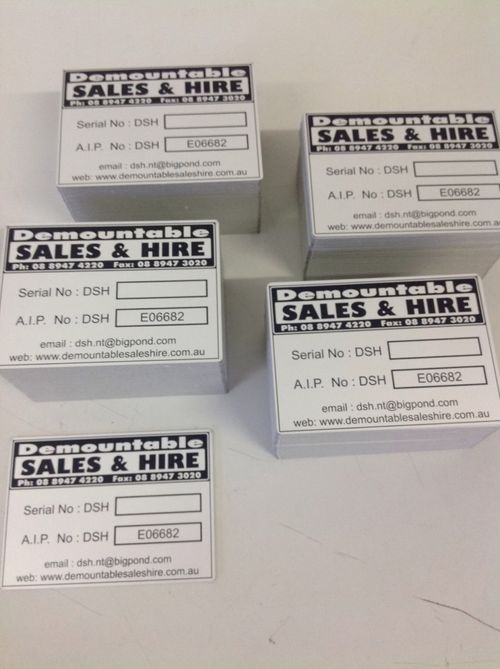 Asset tags for the manufacturing industry.