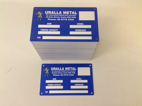 Blue-coloured asset tags for warehousing and logistics vehicles