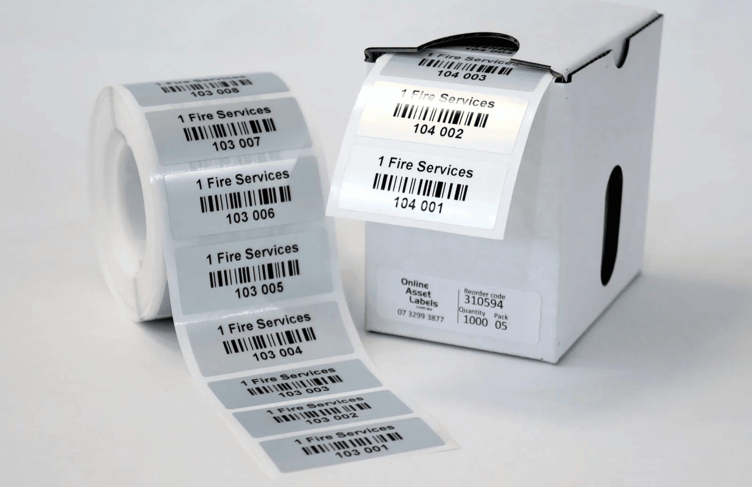 Custom industrial tags with 2 QR codes created by Metal Sign and Label for Toll Group in Queensland.