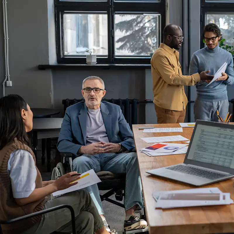 A group of executives in an AI training