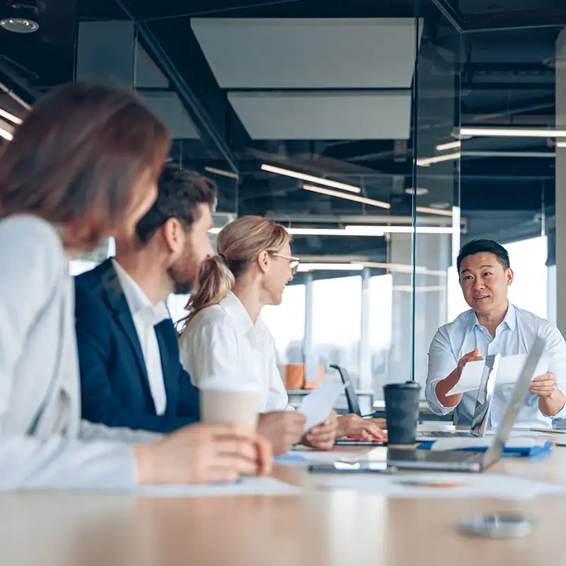 A group of executives in an AI training