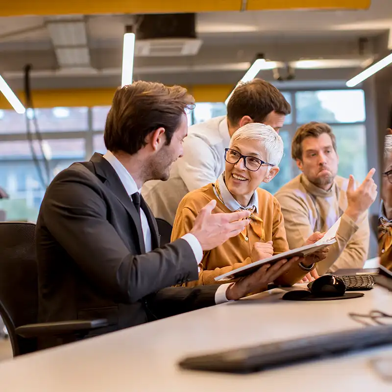 A group of executives in an AI training