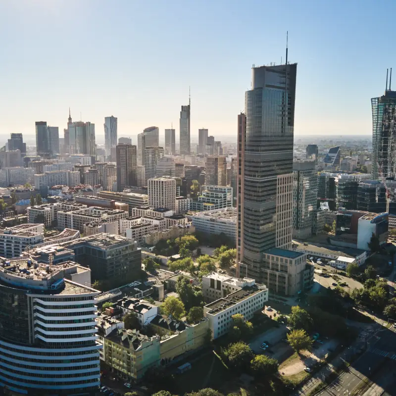 Warsaw skyline for AI Trainings