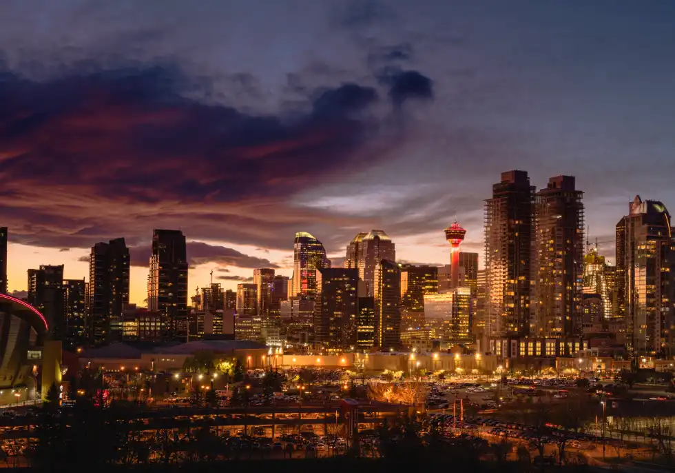 Picture of city skyline team building