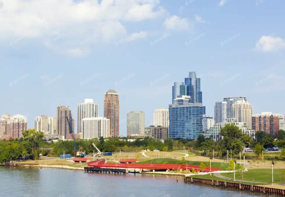 Picture of city skyline team building