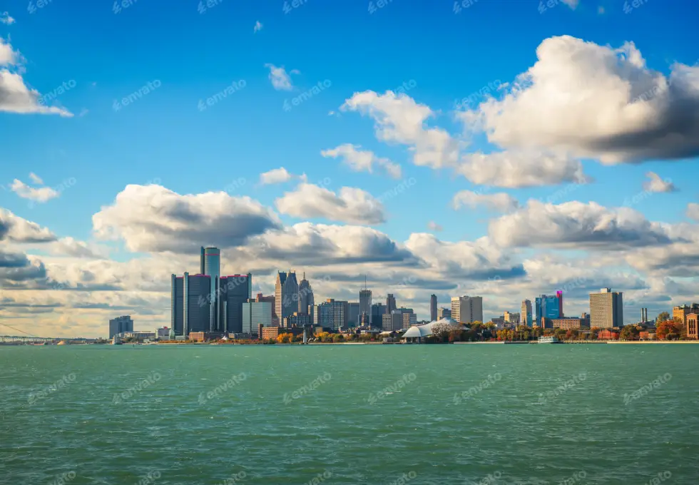 Picture of city skyline team building