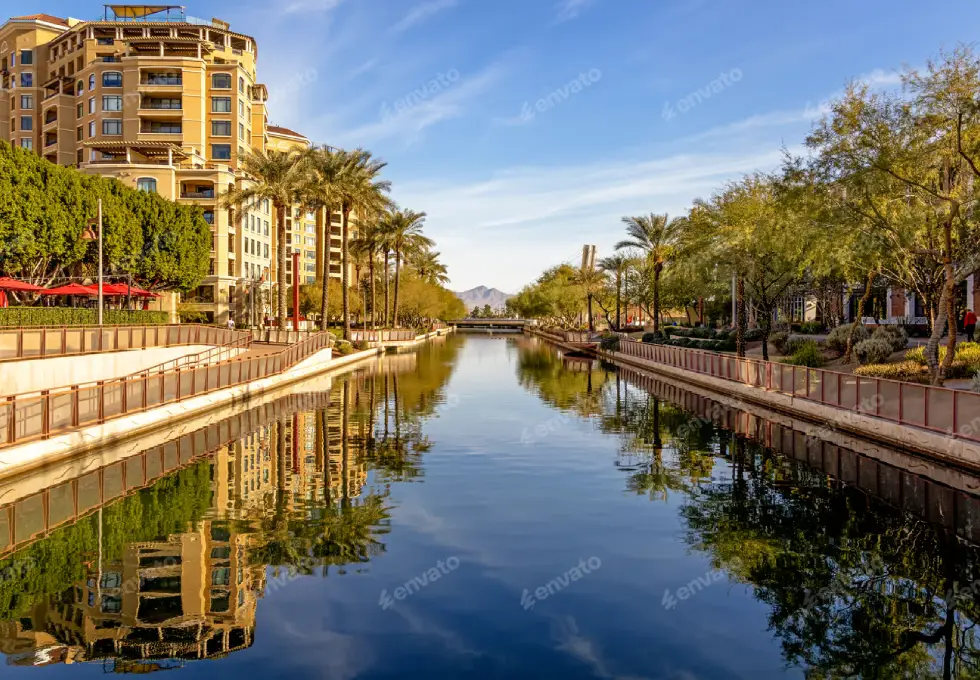 Picture of city skyline team building