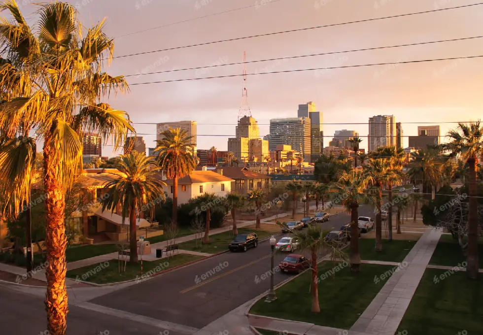 Picture of city skyline team building