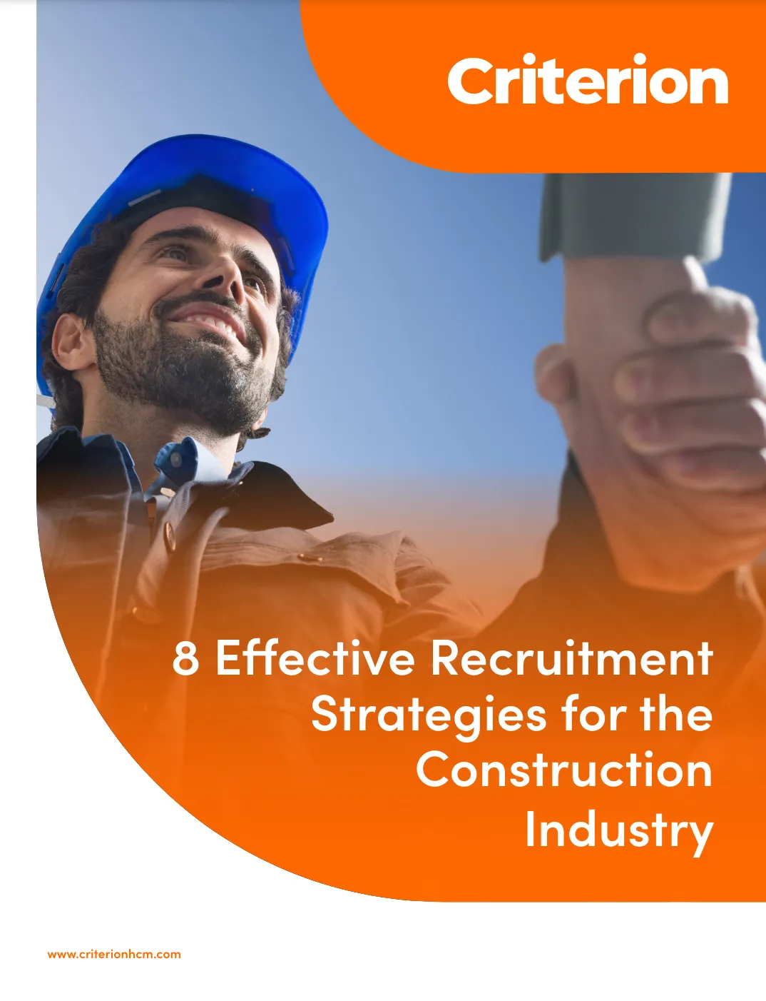 Cover for the PDF version of the whitepaper titled "8 effective recruitment strategies for the construction industry"