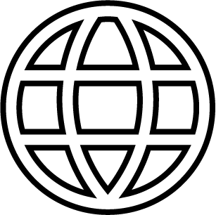Icon of an outlined globe