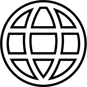 Icon of an outlined globe
