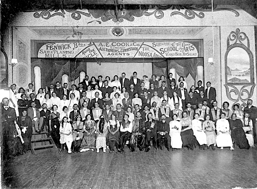 Group photo on the School of Arts stage