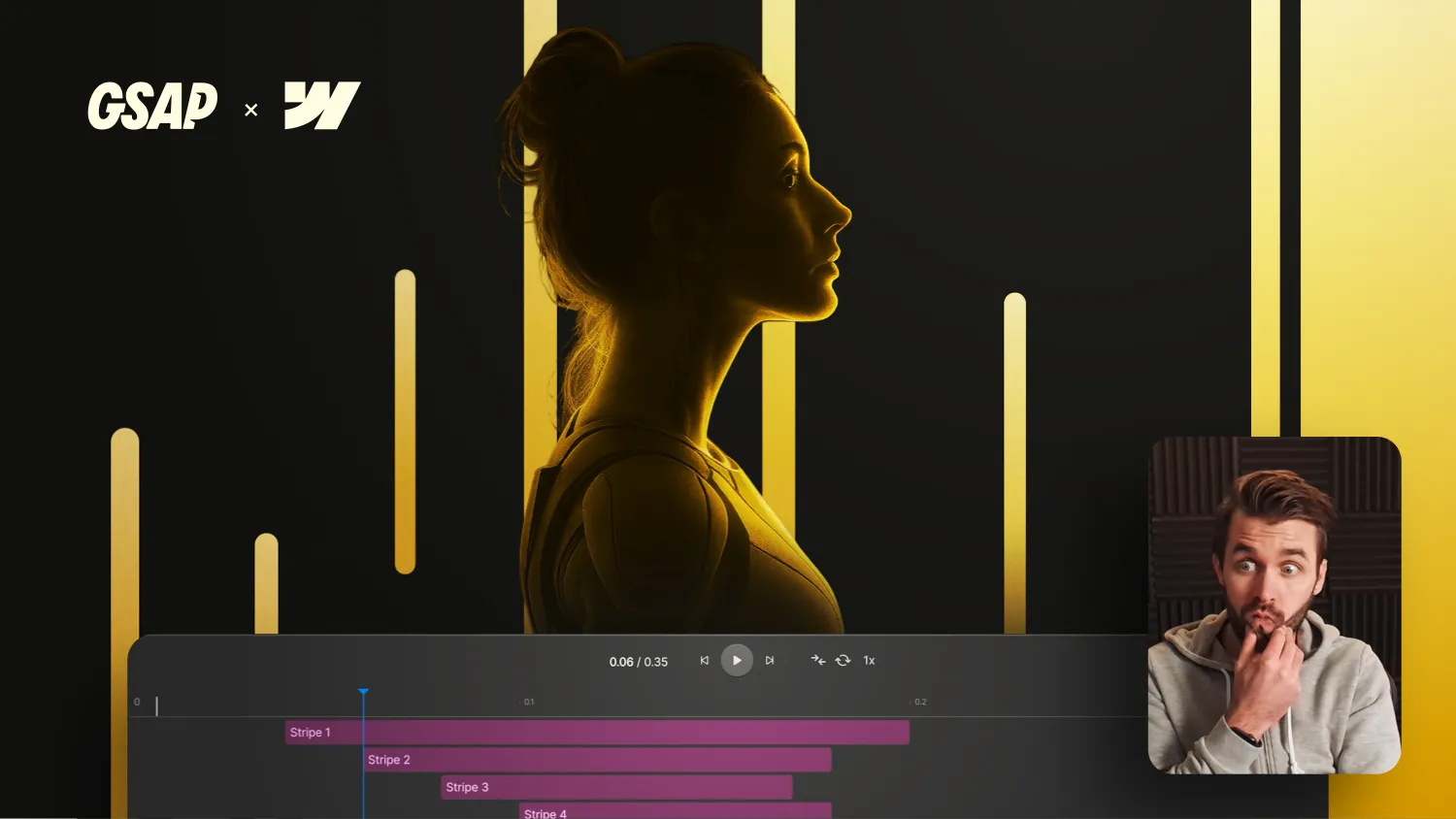 GSAP Scroll Animation mit Glow-Effekt in Webflow