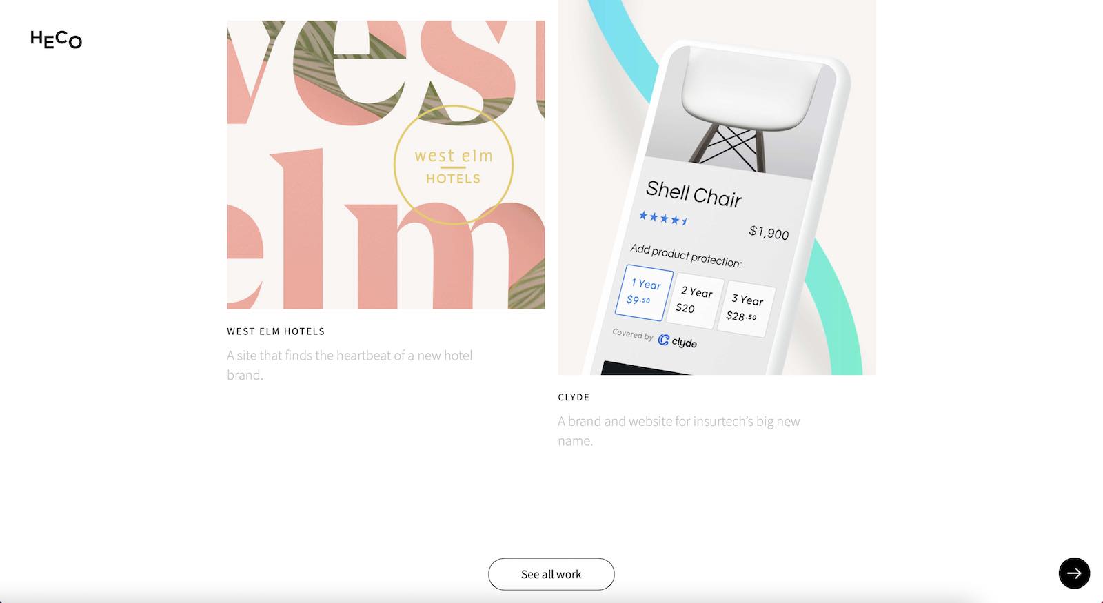 Heco Portfolio Website Layout