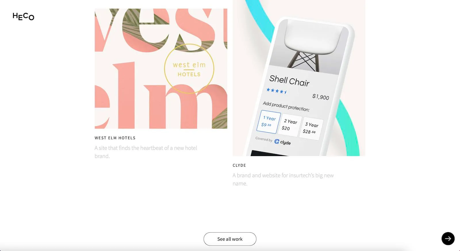 Heco Portfolio Website Layout