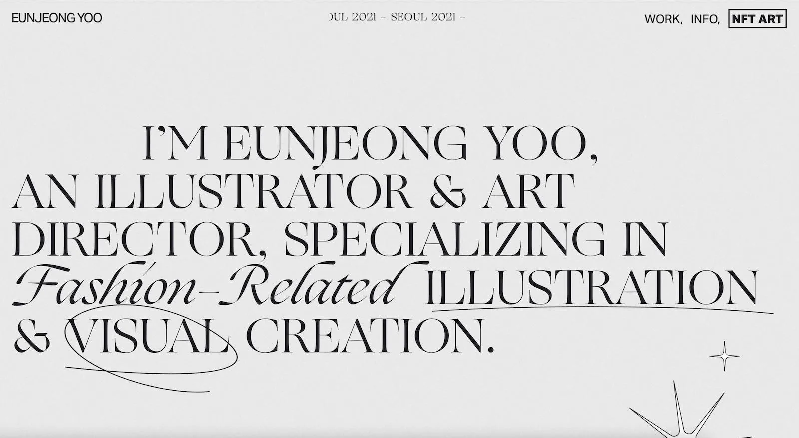 Eun Jeong Yoo Portfolio Website Layout