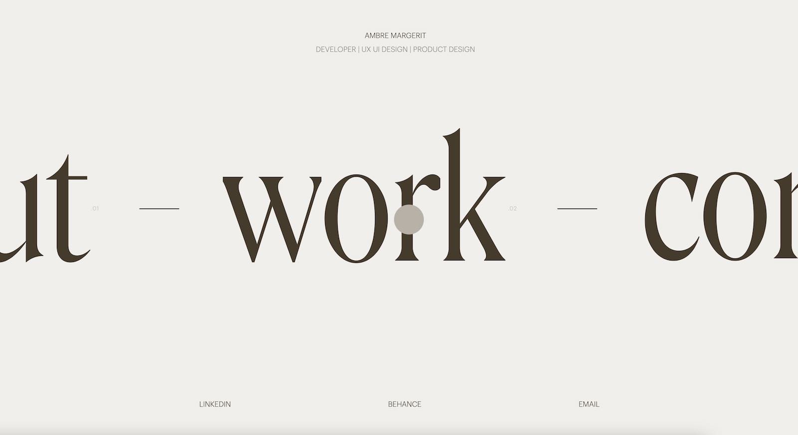 Ambre Margerit Portfolio Website Layout