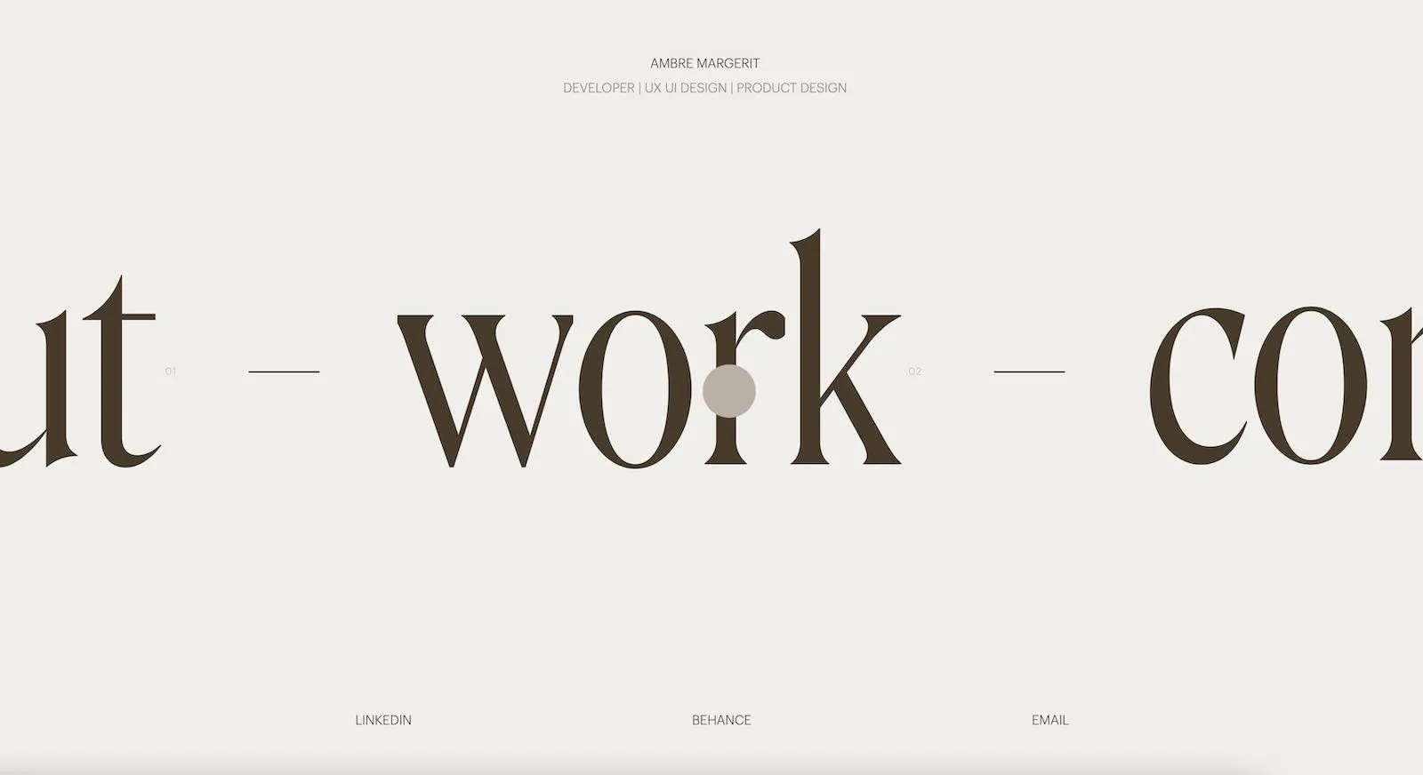 Ambre Margerit Portfolio Website Layout