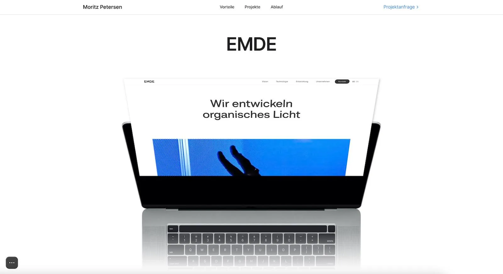 Moritz Petersen Portfolio erstellt in Webflow
