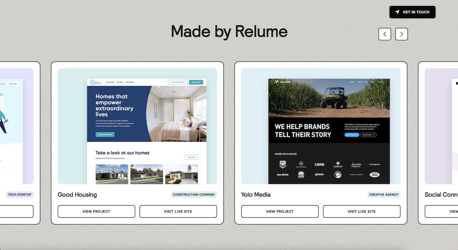 Relume Portfolio Website Layout