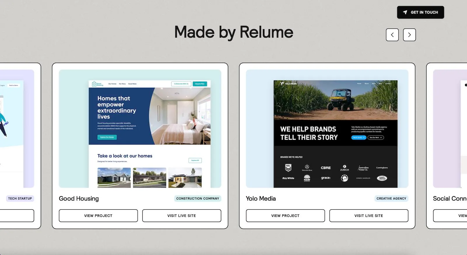 Relume Portfolio Website Layout