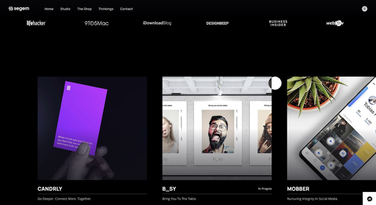 Segern Portfolio Website Layout