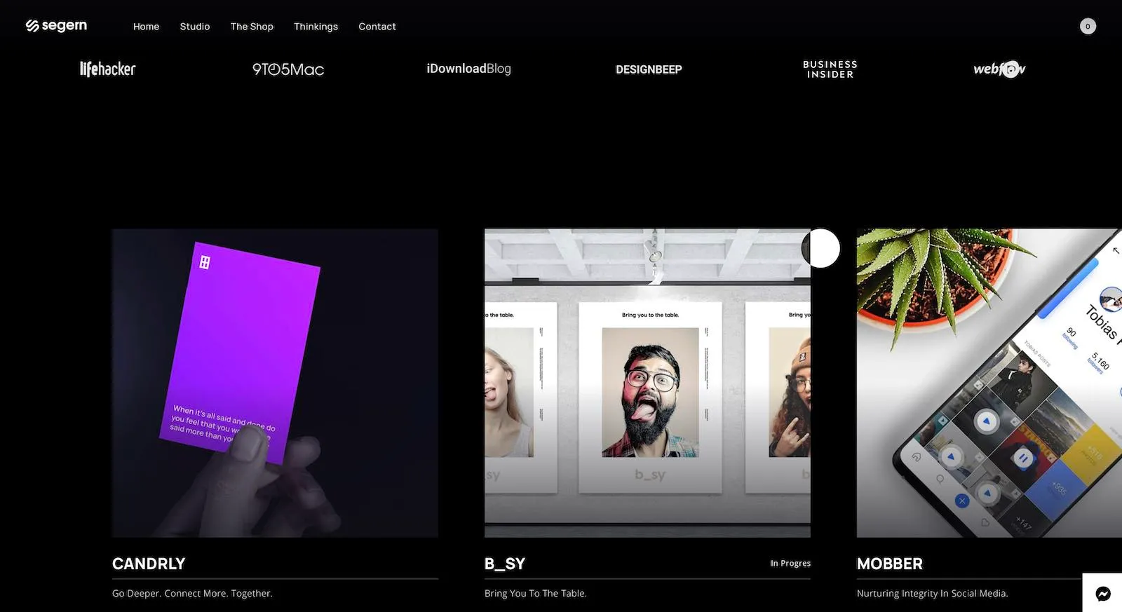 Segern Portfolio Website Layout