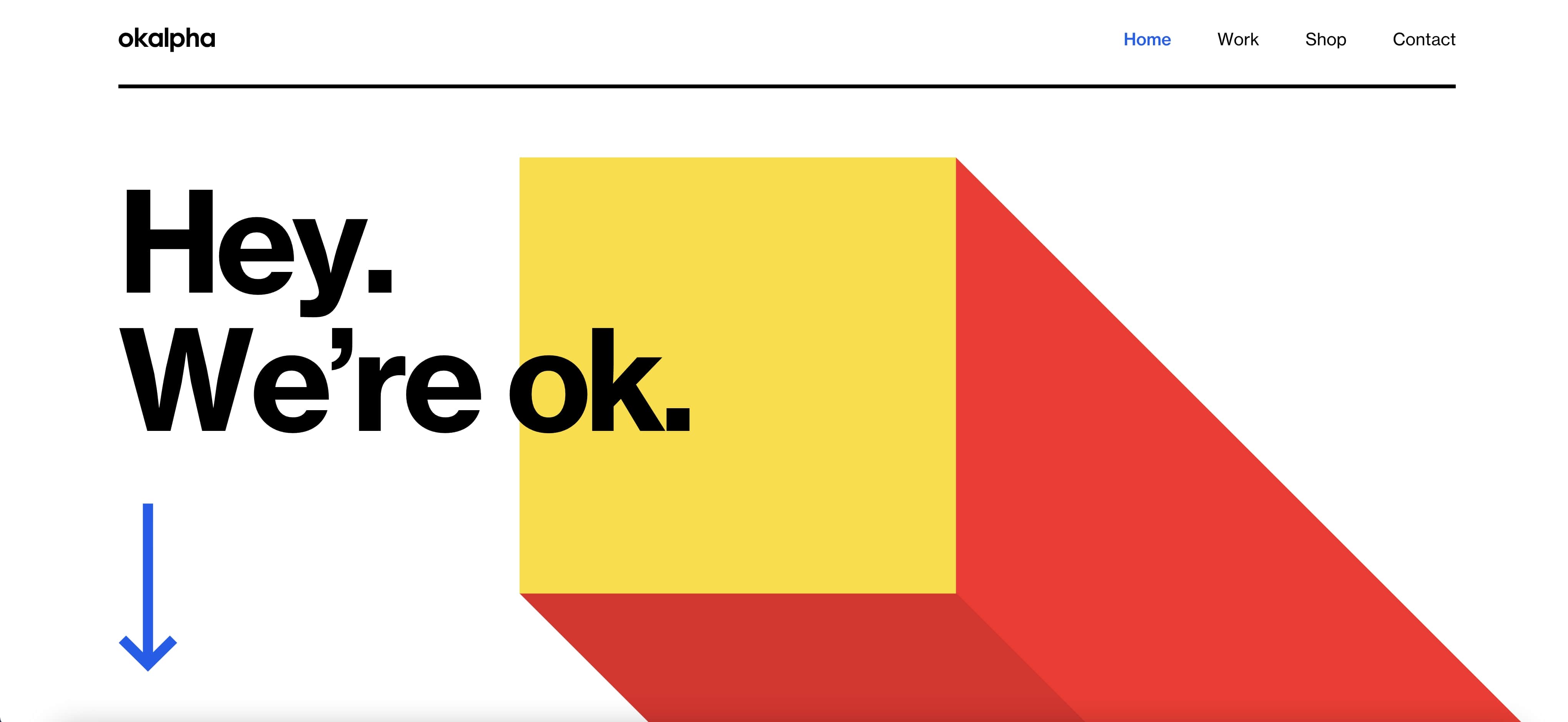 Screenshot der Agentur Website von Okalpha