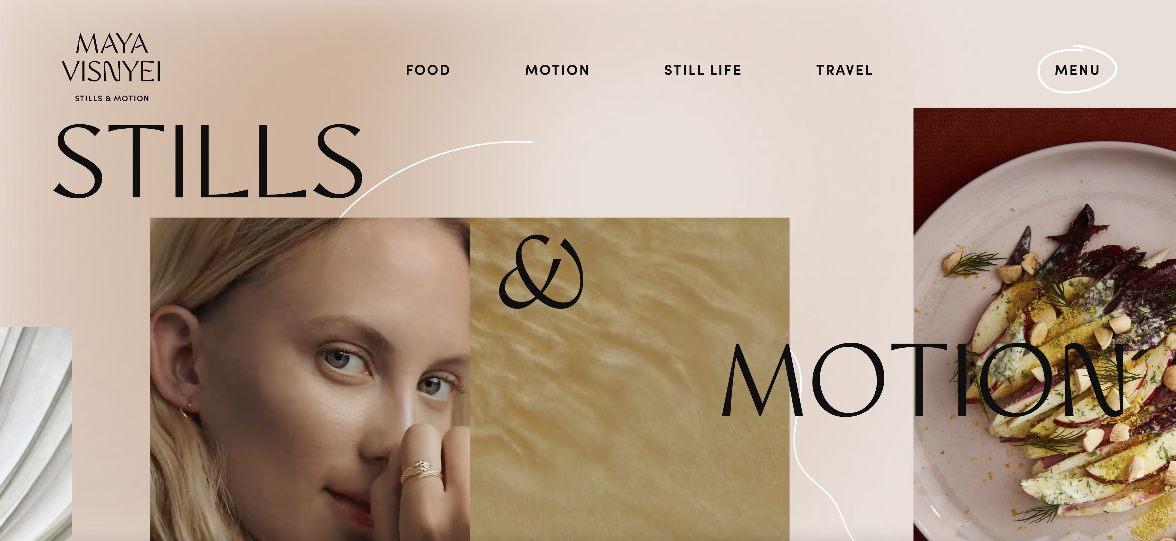 Screenshot der Portfolio Website von Maya Visnyei