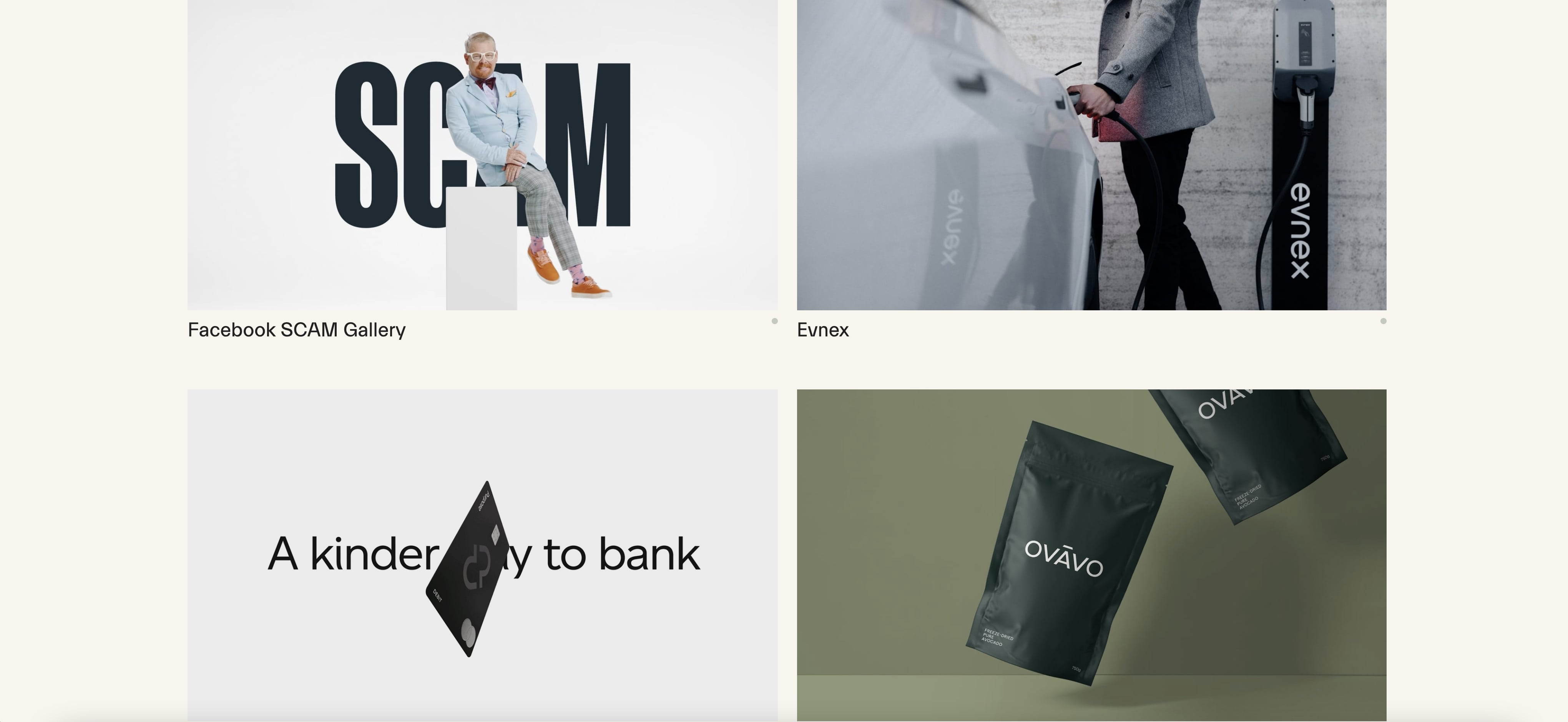 Screenshot der Agentur Website von Not Another