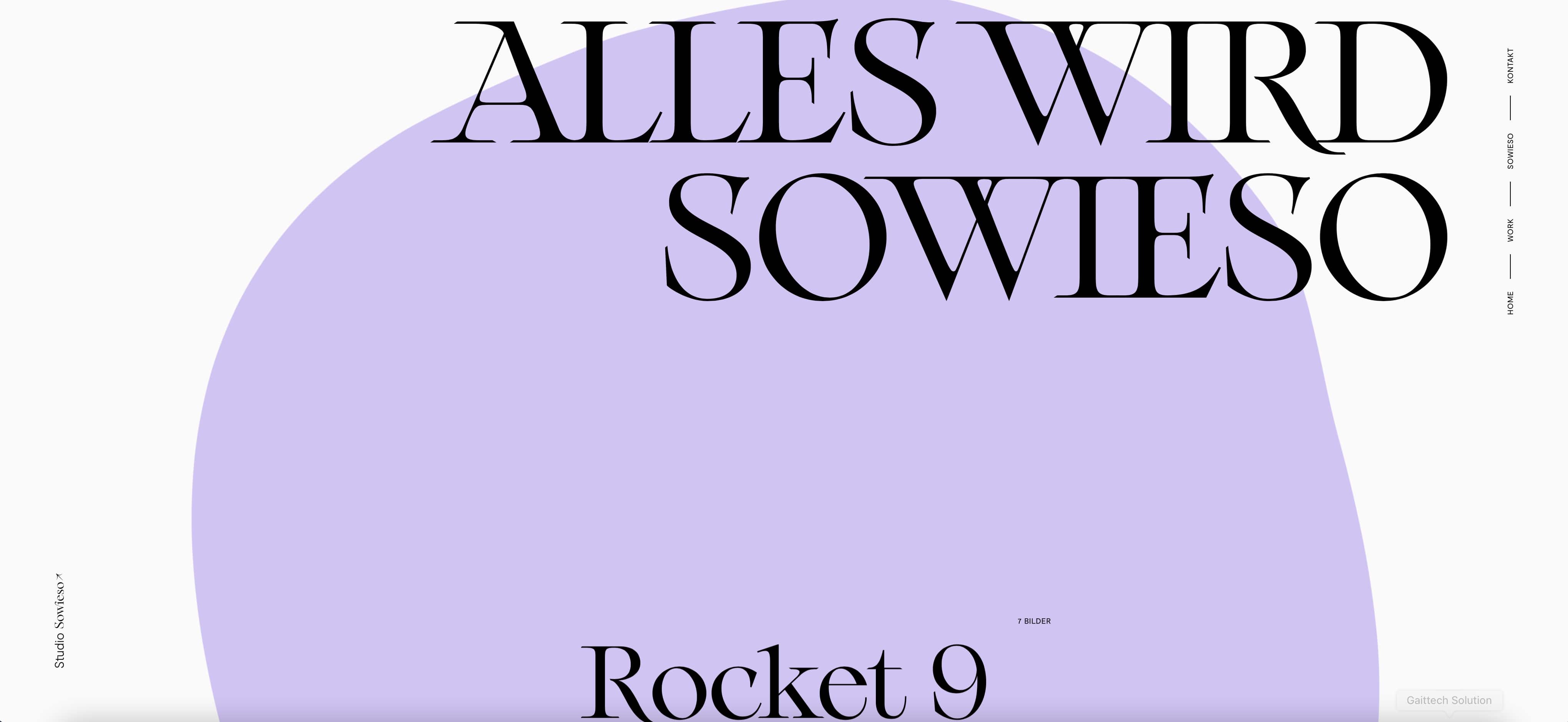 Screenshot der Agentur Website von Studio Sowieso