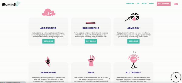 GIF der Agentur Leistungen von Illumin 8