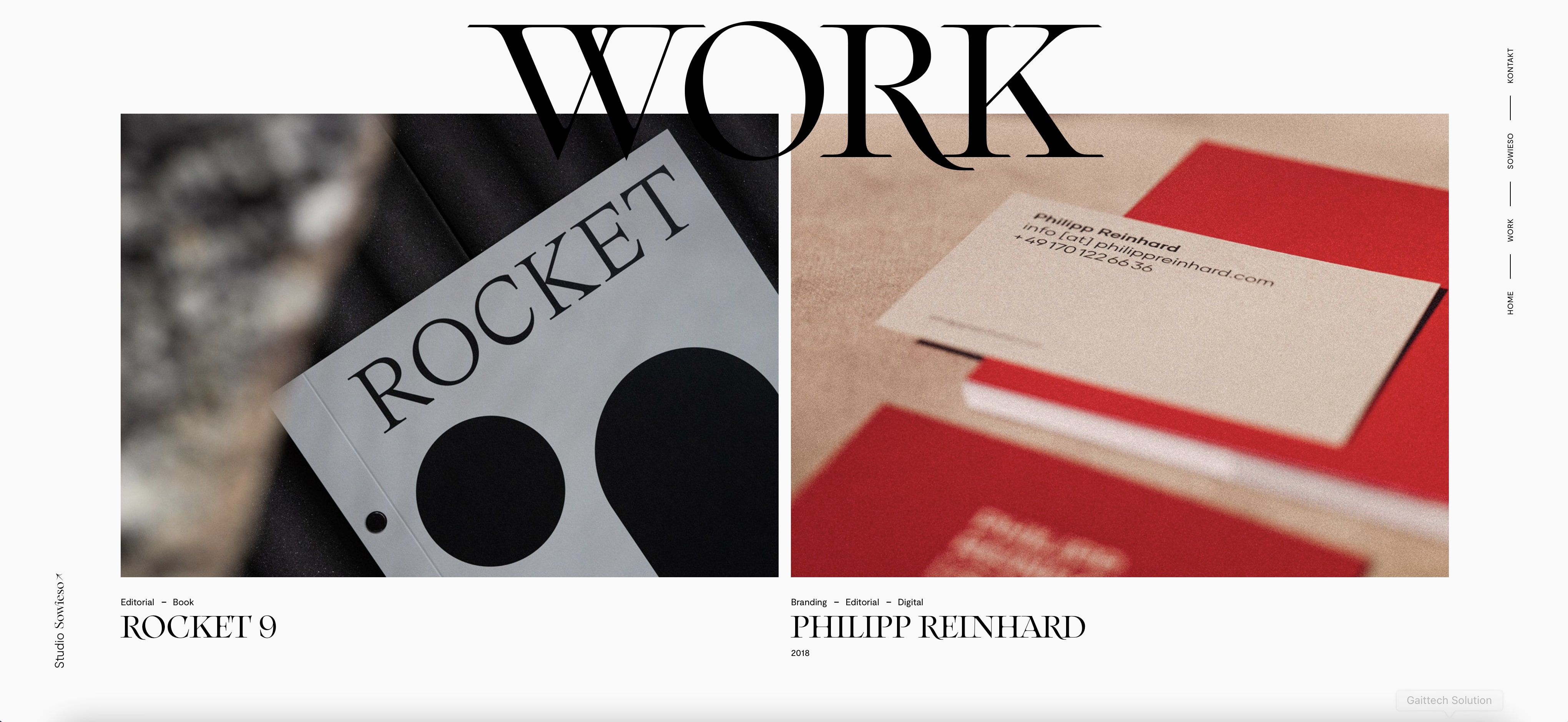 Screenshot des Portfolios auf der Website von Studio Sowieso