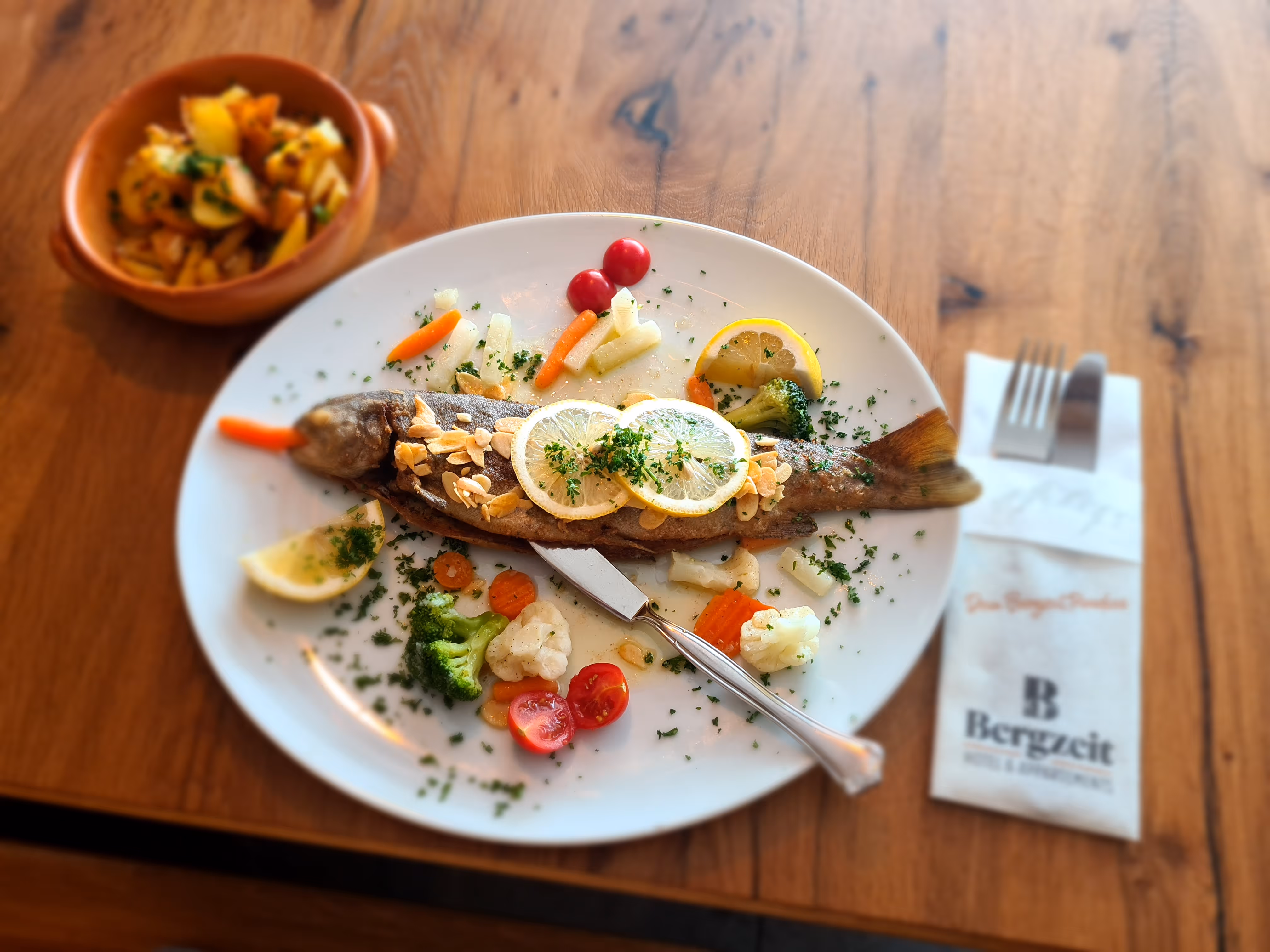 Forelle im Restaurant Bergzeit - a la Carte mit regionalen Spezialitäten